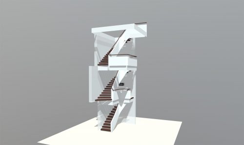 3D-Treppen Visualisierung einer Designtreppe